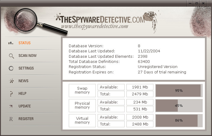 The Spyware Detective Screenshot